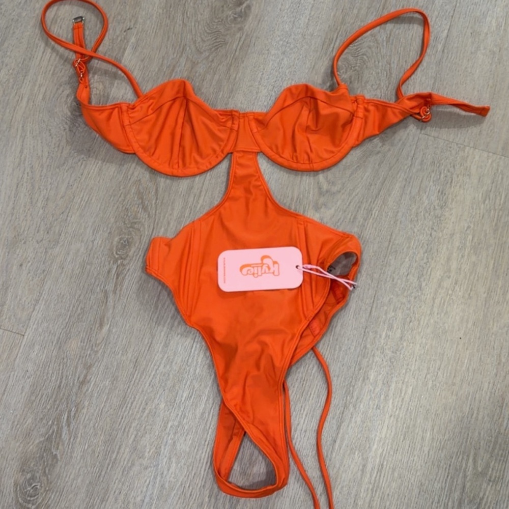 Kylie Swim One Piece Orange Swimsuit NWT